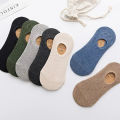 5Pair / Lot Men's Socks Non-slip Silicone Invisible Cotton Sock Breathable Mesh Comfortable Summer Thin Sports Men Sock Elastic.