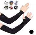 1 Pair Arm Sleeves Bicycle Sleeves UV Protection Running Cycling hand Sleeves Sunscreen Arm Warmer for Men Women Black Color.