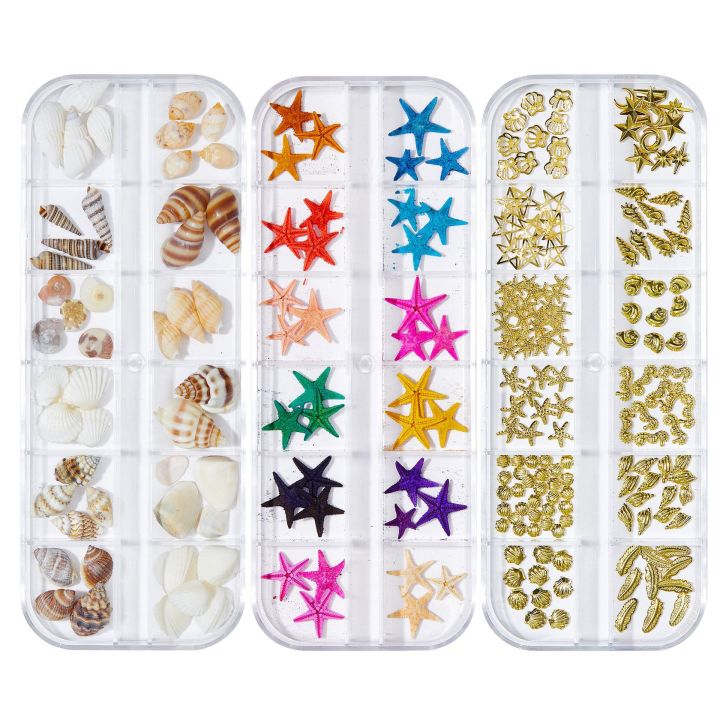 Marine%20series%20nail%20art%20jewelry,%20natural%20shell%20slices,%20abalone%20slices,%20starfish%20metal%20rivets,%20pearls,%20small%20stones%20-%20Image%205
