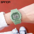 SANDA Women Digital Watch Multifunction Wrist Watch Rectangle Women Watches Alarm Clock Sport Waterproof Watches reloj mujer 293.
