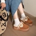 2024 New Fur Slippers Women Winter Plush Boots Slides Luxury Slip On Platform Slides Female Thick Sole Design Cotton Home Shoes. 
