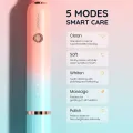 Mornwell Sonic Electric Toothbrush T33 Adult Timer Brush 5 Modes USB Charger Rechargeable Tooth Brushes Replacement Heads Set. 