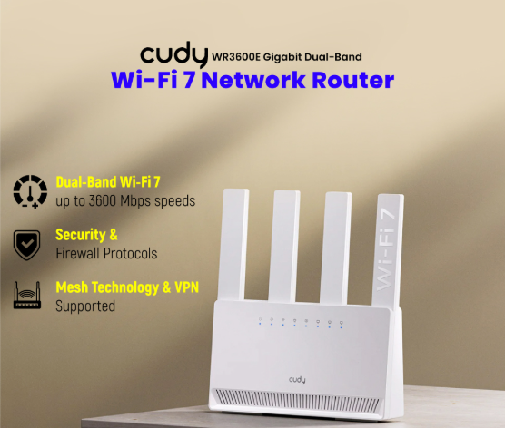 Cudy WR3600E BE3600 Mbps Gigabit Dual-Band Wi-Fi 7 Network Router
