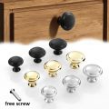 Stainless Steel Single Hole Handle Gold Black Cabinet Door Mushroom Simple Drawer Circular Furniture Knobs.