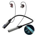 【FUPANG】Bluetooth sport headset HiFi stereo sound wireless headphones neckband Bluetooth led power display Bluetooth earbuds TF.