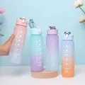 800ml Cute Water Bottle Frosted Cartoon Portable Motivational Water Cup With Plastic Straw Outdoor Sports Camping Drinking ToolsBasketball. 