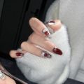 10PCS Pink Cat Eye Handmade Press On Nails Square Head Nails Diamond Designs Full Cover Nail Art Tips Wearable False Nails.