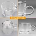 Everyday Use Good Quality Tea coffee Cup set Crystal Clear transparent Beautiful unique design Premium Cup Set 6 Piece 150 Ml. 