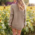 Sweater Coat Cable Texture Autumn Winter Women Long Knitted Cardigan Sweater. 