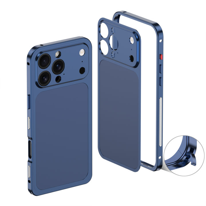HOCE Metal Frame Bumper Phone Case For iPhone 16 15 14 13 Pro Max ...