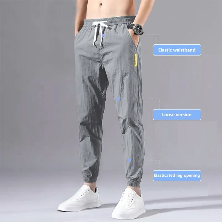 Ice%20Silk%20Pants%20Men's%20Summer%20Thin%20Section%20Trend%20Wild%20Loose%20Casual%20Pants%20Srts%20Pants%20Quick-drying%20Harlan%20Nine-int%20Pants%20-%20Image%205
