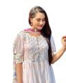 New Model Beautiful Comfortable Gown Three Piece Readymade Set Screen Print Work for Women.