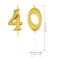 2pcs 16/18/21/40 Birthday Number Decoration Bithday Cake Topper Candles Party Supplies Golden Number. 