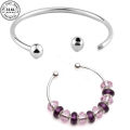 316L Stainless Steel Bangle Bracelet Screw End Ball Cuff Charm Beads DIY Jewelry for Women Men.