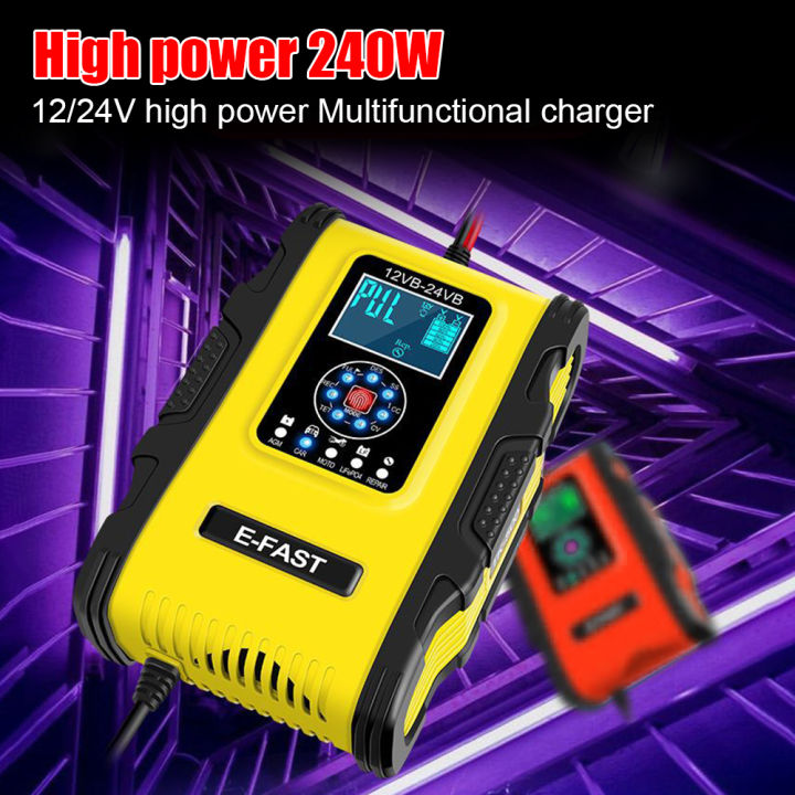 12V%2010A%20/%2024V%206A%20/%2012V%202A%20Car%20Battery%20Charger%20For%20LiFePo4%20Wet%20Dry%20Lead%20Acid%20AGM%20Gel%20Batteries%20Digital%20Pulse%20Repair%20Smart%20EU%20Plug%20-%20Image%204