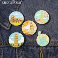 Landmark Building Enamel Pin Brooch Eiffel Tower Big Ben Badge Metal Pin Lapel Clothes Backpack Sweater Accessories Custom Gift. 