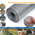 304 Stainless Steel Woven Wire Mesh Window Screen Security Mesh Roll Replacement for Balcony Porch Cabinets, Poultry Netting Cage Fence. 