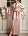 Long Silk Satin Kimono Robes Nightgown. 