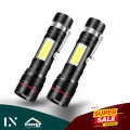 Mini LED Flashlight Rechargeable Built-in Battery Water-Resistant USB Torch COB Flashlight & Lantern. 