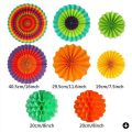 20Pcs Colourful Paper Fans Paper Flower Ball Honeycomb Balls Set. 