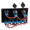 6 Gang Switch Panel with 12V-24V LED Digital for RV Truck Boat SUV. 