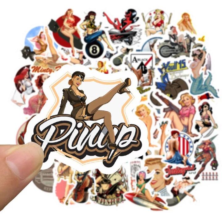 50pcs Europe and America Retro girl pin up girl Sticker Decoration Stationery Sticker DIY Ablum Diary Scrapbooking Label Sticker