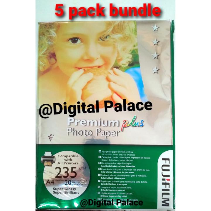 Fujifilm Premium Plus Glossy Photo Paper ( 5 packet 100 sheets )180gm