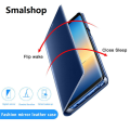 Smalshop Mirror Flip Phone Case For Xiaomi Redmi Note 13 14 12 11 10 9 Pro Plus 4G 5G Shockproof Kickstand Leather Protective Cover Funda. 