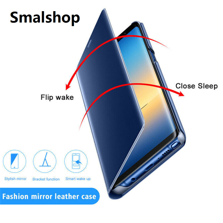 Smalshop%20Mirror%20Flip%20Phone%20Case%20For%20Xiaomi%20Redmi%20Note%2013%2014%2012%2011%2010%209%20Pro%20Plus%204G%205G%20Shockproof%20Kickstand%20Leather%20Protective%20Cover%20Funda%20-%20Image%202