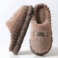 Big slipper for man thick sole home shoes large size 46 47 men warm cotton slippers winter slides indoor fuzzy flip flops furry.