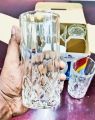 Everyday Use good quality strong crystal clear unique design Heavy 350 Ml Drinking Water glass set 6 pcs.