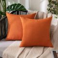 6 Pcs Outdoor Waterproof Throw Pillow Covers Water Resistant Garden Chair Cushion Case, 2 Pcs Orange & 4 Pcs Blue-Green. 