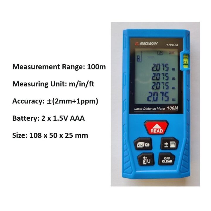 Laser Distance Meter Hs Code Laser Distance Meter H-DS100 | Daraz.com.bd