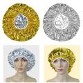 Toiletries Beauty Salon Shower Cap Thermal Insulation Aluminum Foil Cap Elastic Shower Cap Female Hair Salon Bathroom Hair Cap. 