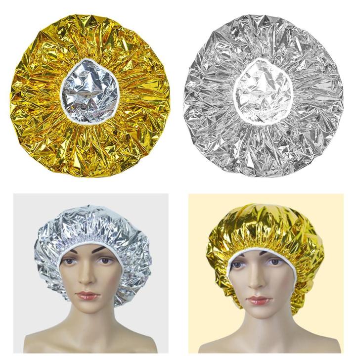 Toiletries%20Beauty%20Salon%20Shower%20Cap%20Thermal%20Insulation%20Aluminum%20Foil%20Cap%20Elastic%20Shower%20Cap%20Female%20Hair%20Salon%20Bathroom%20Hair%20Cap%20-%20Image%203
