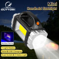 Outtobe Flashlights Multifunctional Solar Outdoor Torchlight Double Spotlight Waterproof Work Light USB Rechargeable Searchlight Handheld Fla-shlight Light.