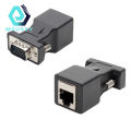 2Pcs 15 Pin VGA Male to RJ45 Female Ethernet Adapter Connector LAN Extender. 