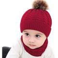 Hat for Kids 2Pcs Toddler Baby Girl s Boy Winter Warm Knitted Beanie Cap+Scarf Keep Set. 