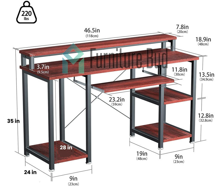 Computer%20Desk%20with%20Monitor%20Stand%20Storage%20Shelves%20Keyboard%20Tray%20-%2048%20Inches%20Studying%20Writing%20Table%20for%20Home%20Office%20-%20Image%203