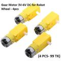 Gear Motor 3V ~ 6V DC for Robot Wheel - 4pcs - dc motor - dc motor. 