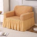 1 seater turki Elastic Sofa Cover brown colour. 