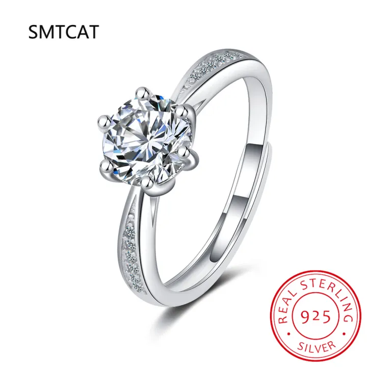 Real%203%20Carat%20Moissanite%20Wedding%20Ring%20for%20Women%20925%20Sterling%20Silver%20Round%20Brilliant%20Diamond%20Solitaire%20Engagement%20Rings%20Gift%20-%20Image%203
