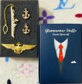 Marine/Naval Ship + Anchor Cufflinks with Anchor Wings Brooch – 3-Piece Set for Men’s Suit & Shirt Accessories. 