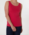 Women's Cotton Stretch Round Neck Solid Color Tank Top From Levin. 