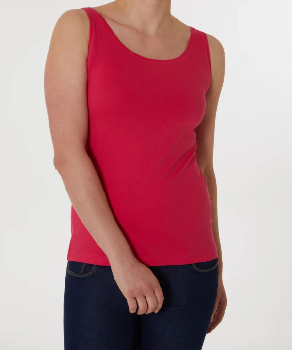 Women's%20Cotton%20Stretch%20Round%20Neck%20Solid%20Color%20Tank%20Top%20From%20Levin%20-%20Image%205