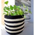 Jute Rope Plant Basket Modern Woven Basket for 8" Flower Pot Floor Indoor Planters, 8” x 8” Storage Organizer Basket Home Decor.