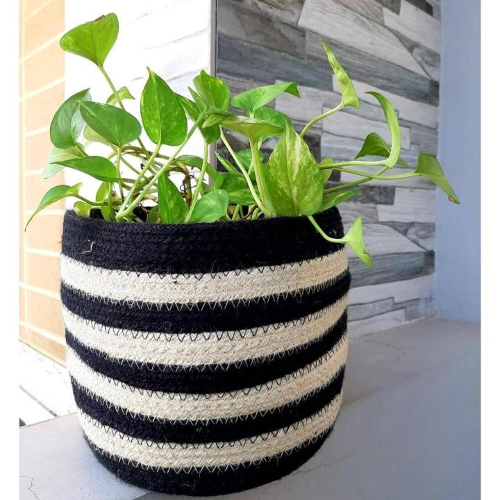 Jute%20Rope%20Plant%20Basket%20Modern%20Woven%20Basket%20for%208"%20Flower%20Pot%20Floor%20Indoor%20Planters,%208%E2%80%9D%20x%208%E2%80%9D%20Storage%20Organizer%20Basket%20Home%20Decor%20-%20Image%203