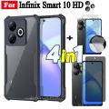 4 in 1 Infinix Smart 10 HD Shockproof Phone Case For Infinix Smart 10 Plus Smart 10 Smart 9 Full Coverage Tempered Glass Screen Protector and Lens Film and Back Film. 