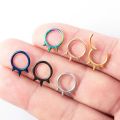1PC Punk Spiked Septum Ring Nostril Piercing Surgical Steel Nose Clicker Segment Hinged Nose Rings Hoop 16G Cartilage Earring. 