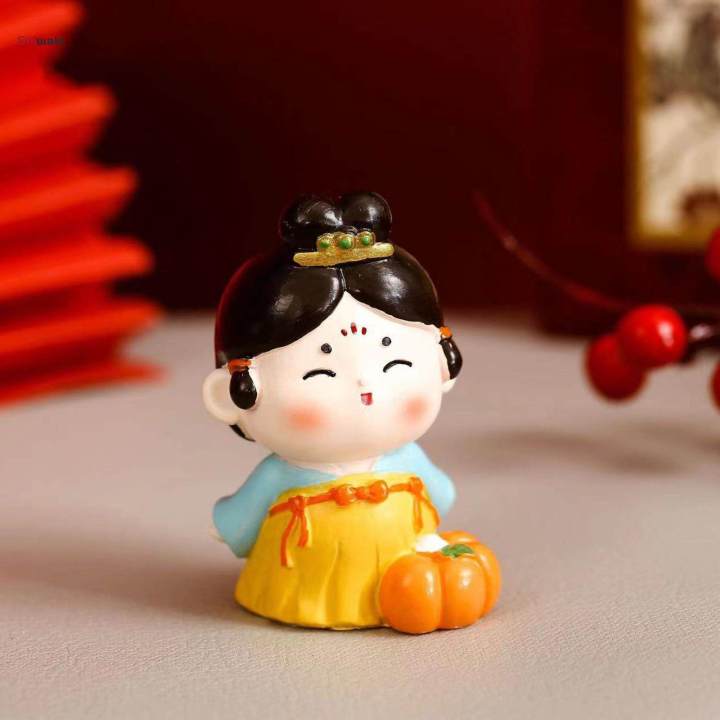 Cute Girl Figurine Chinese Tang for Festival Housewarming Home